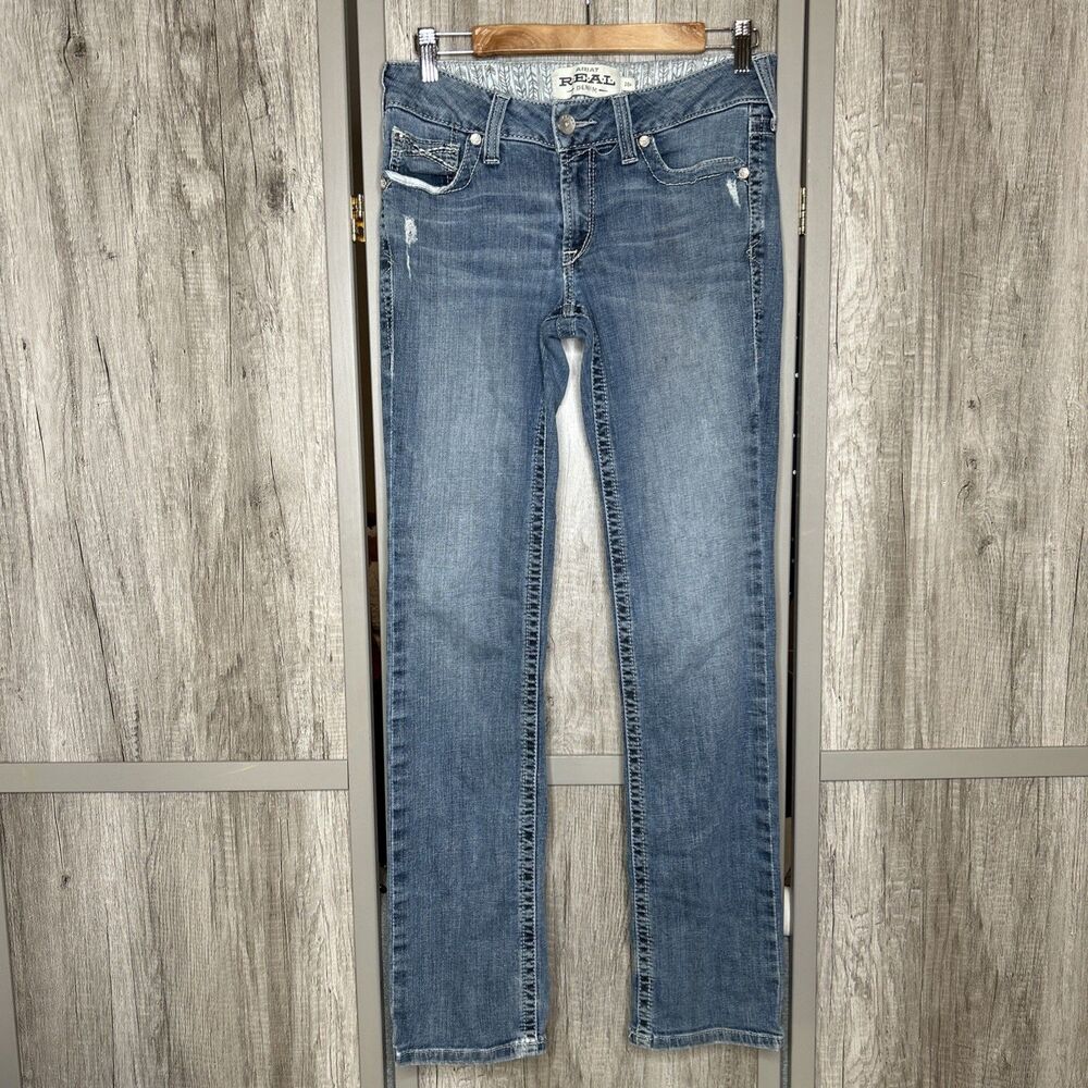 Ariat Jeans Women Size 28R Slim Straight Leg Blue Color